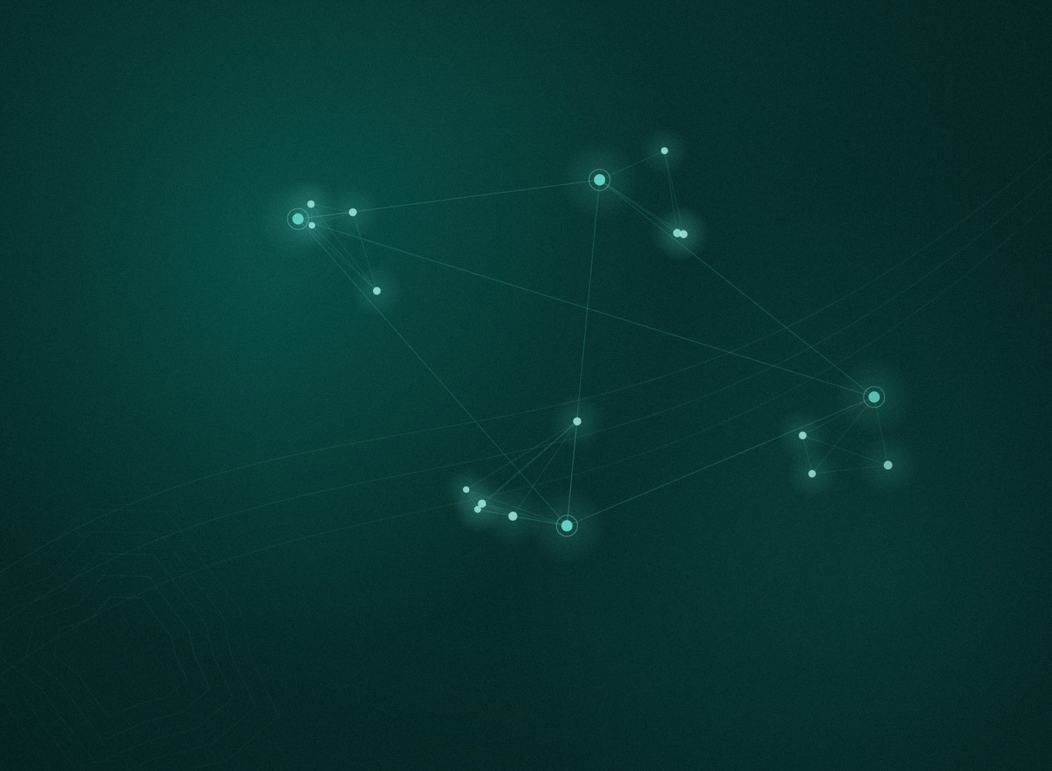 Abstract constellation of linked clusters, representing the Rhino Automations team collaborating
