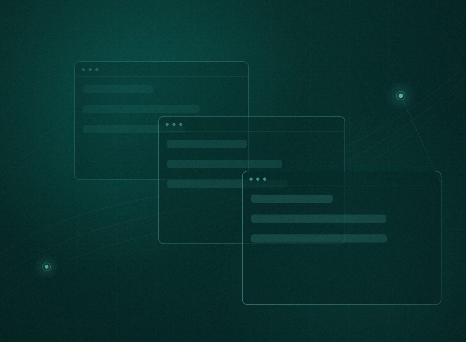 Abstract layered browser windows over a column grid, representing fast modern web development
